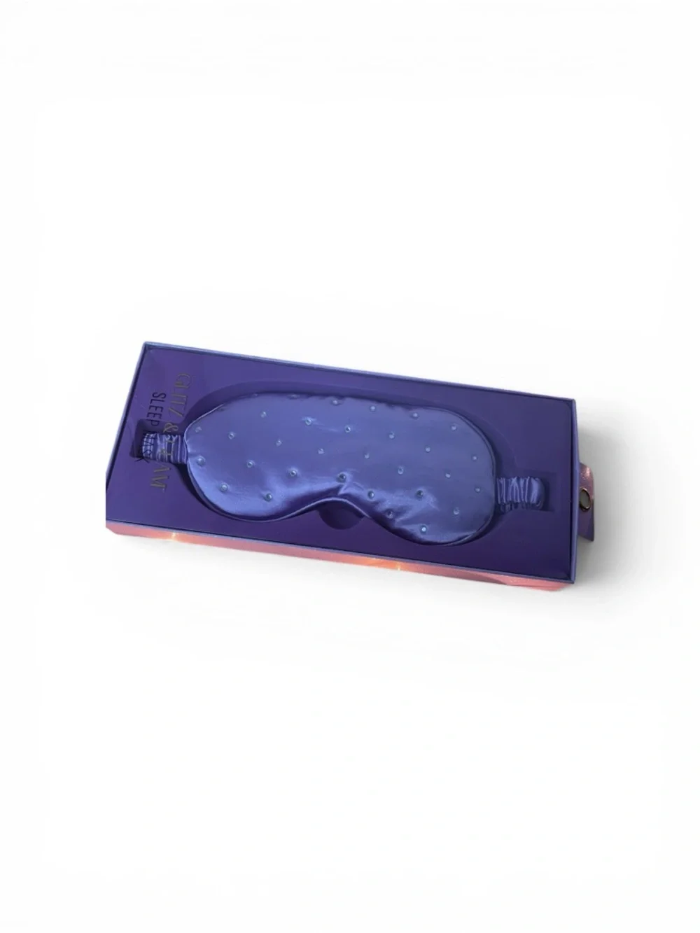 NEW Glitz & Glam Luxury Satin Sleep Mask with Rhinestones – Lavender Purple